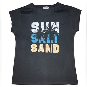 Magicmk SUN SALT SAND Palm tree Women’s Tee Large